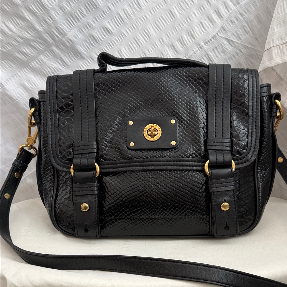 Marc Jacobs Black messengers Bag with Gold Accents